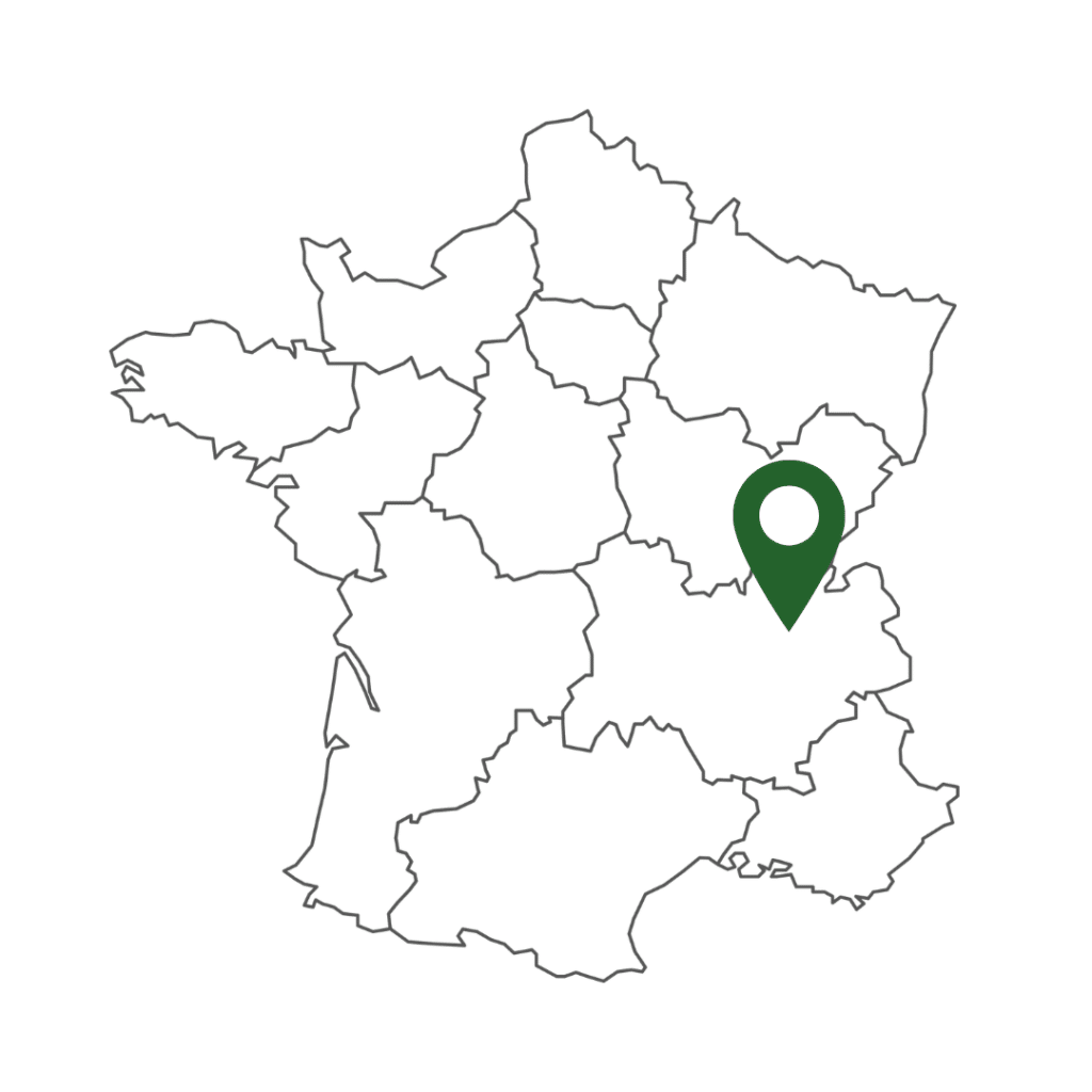 Carte de France — zones d'intervention Isolyon, Lyon et région Auvergne-Rhône-Alpes
