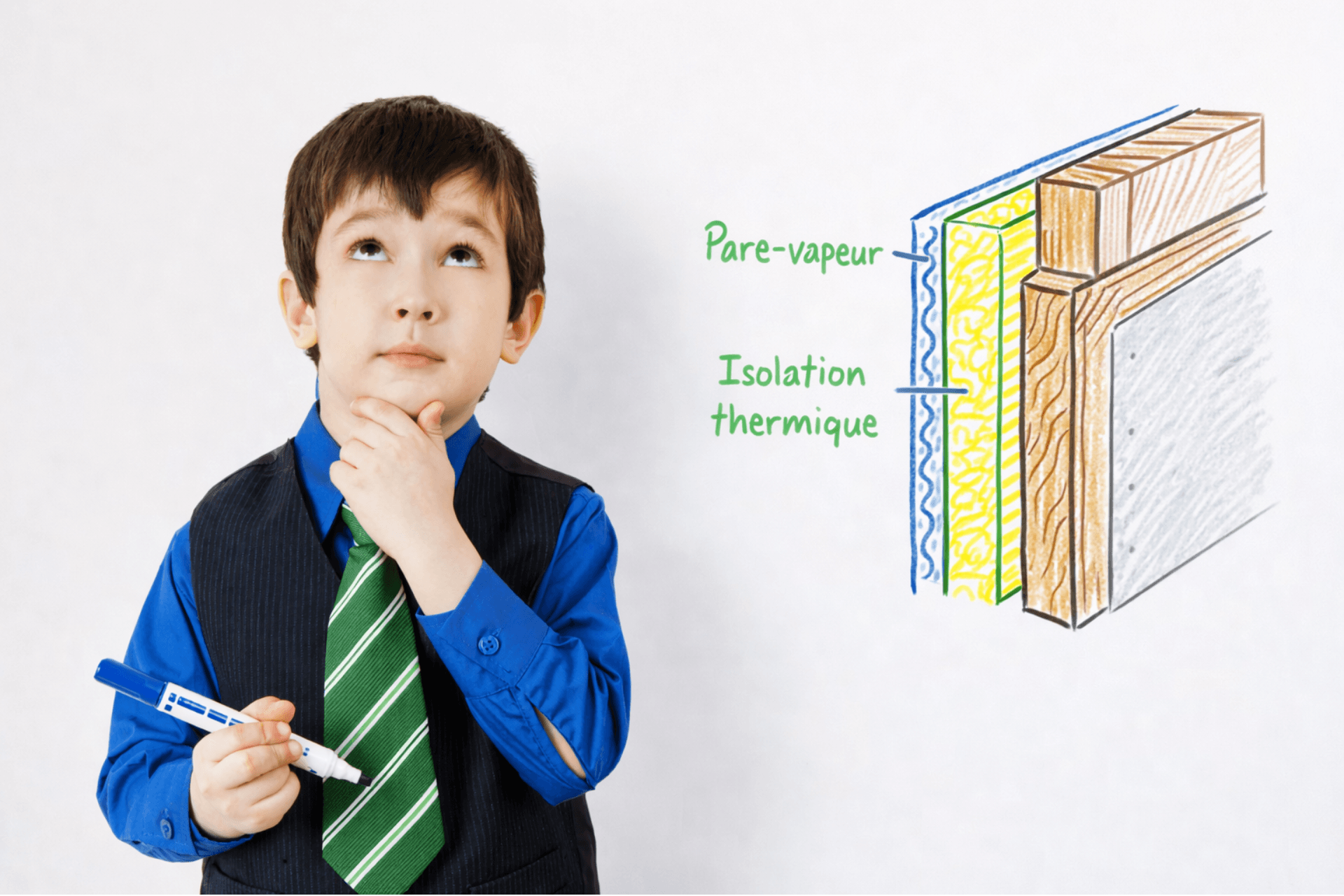 Schéma pédagogique isolation des murs à Lyon