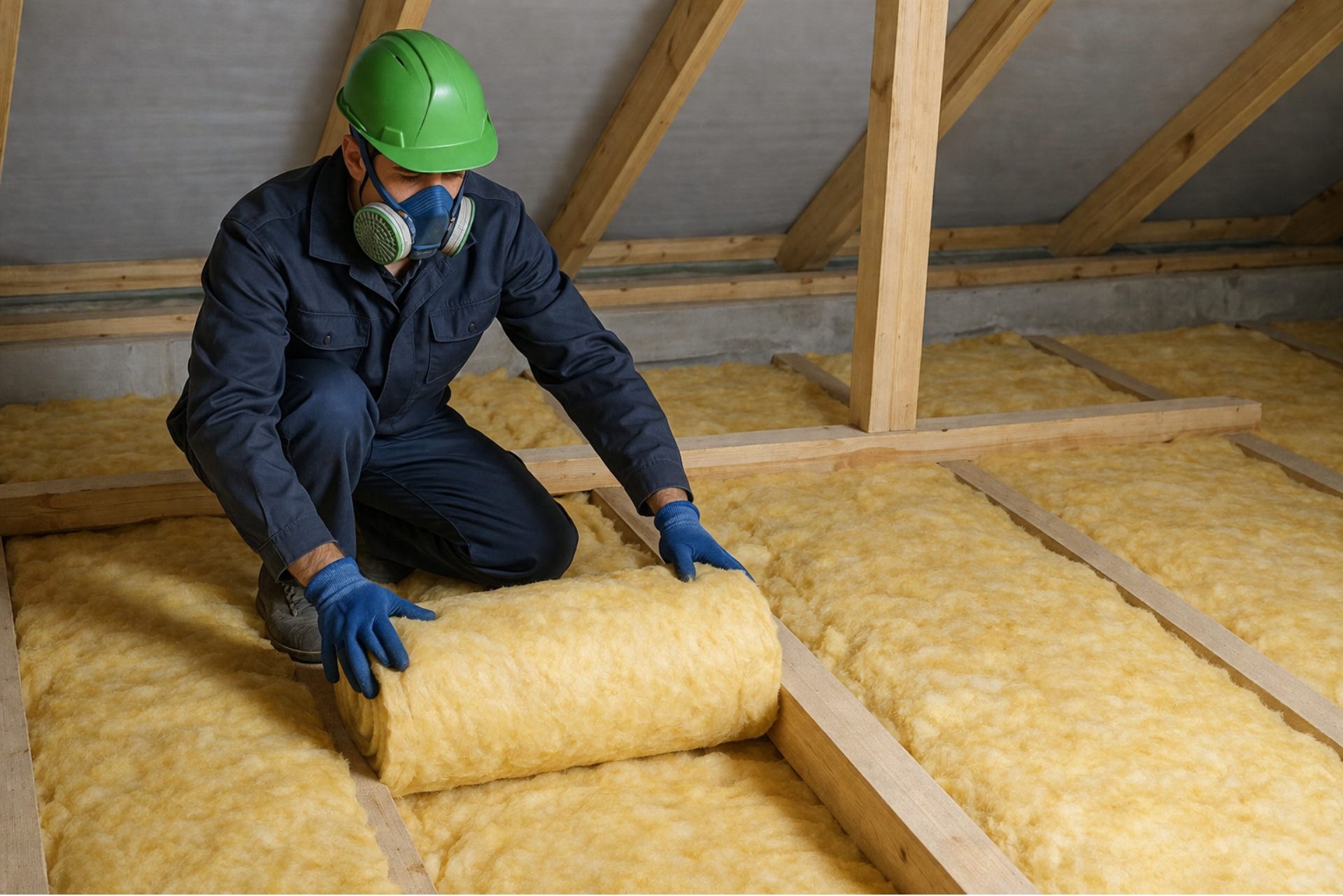 Un artisan lyonnais en travaux d'isolation des combles aménageables